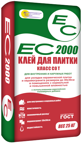 Клей для плитки ЕС 2000/25кг,(54шт) 100056 - фото 253