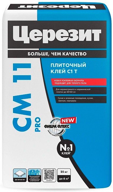 Клей для керамогранита и керамической плитки для пола и стен Сeresit CM 11 PRO (25кг/48) ЦЕРЕЗИТ 100244-1 - фото 257