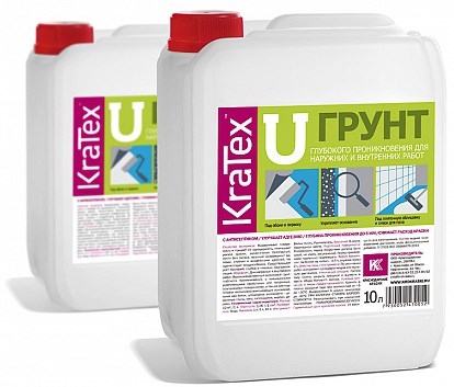 Грунт Kratex глубокого проникновения для наружных и внутренних работ 10л. 100257-1 - фото 312